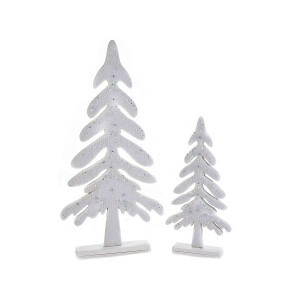 Set 2 brazi Craciun alb argintiu 28x5x56.5 cm, 17.5x4.5x36 cm