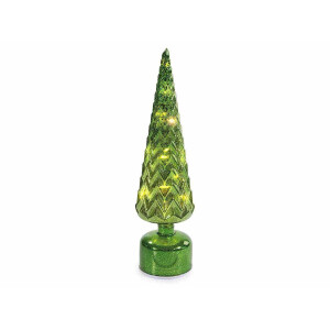 Brad Craciun sticla verde cu led Ø 10 cm x 37,5 H