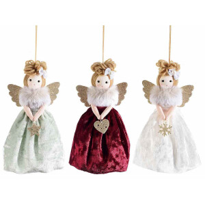 Set 3 ornamente brad Ingeri 8x18 cm