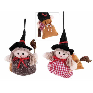 Set 2 saculeti cu figurina Befana textil multicolor II cm 12x8x18 H