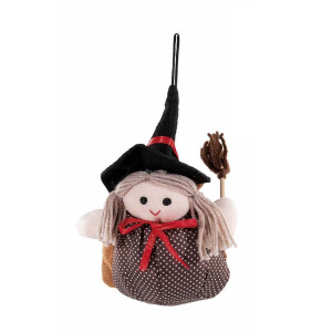 Saculet cu figurina Befana textil multicolor cm 12x8x18 H