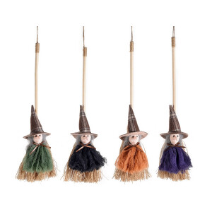 Set 4 figurine Halloween Vrajitoare Befana textil multicolor cm 36 H