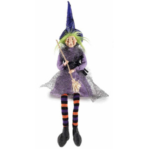 Figurina Halloween Vrajitoare Befana polirasina textil cm 9,5x8x48 H