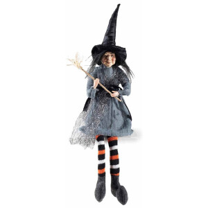 Figurina Halloween Vrajitoare Befana polirasina textil multicolor cm 9,5x8x48 H