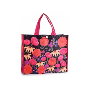 Sacosa cumparaturi poliester decor Floral 45x12x55H 