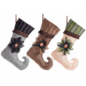 Set 3 ciorapi decorativi Halloween Befana textil multicolor cm 25 x 35 H