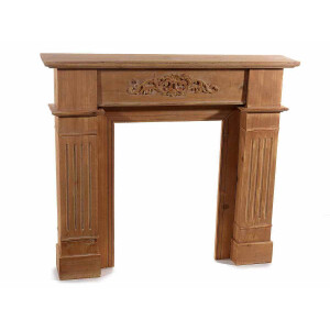 Masca semineu decorativa lemn maro 100x19x85 cm