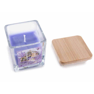 Lumanare parfumata in borcan sticla aroma Lavanda cm 5,5 x 5,5 x 6 H
