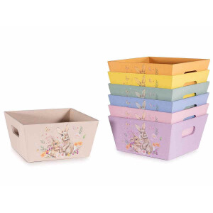 Set 7 cosulete Paste lemn multicolor 16x16x8 cm