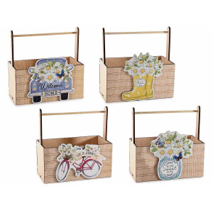 Set 4 cosuri lemn multicolor 20x11x10 cm