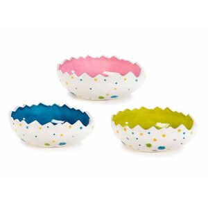 Set 3 Oua Paste ceramica multicolora cm 18 x 11 x 7 H