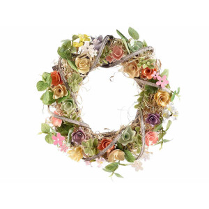 Coronita Flori artificiale lemn 31 cm 
