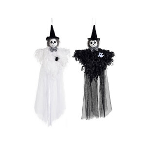 Set 2 figurine Halloween Fantome alb neagru cm 16 x 48 H