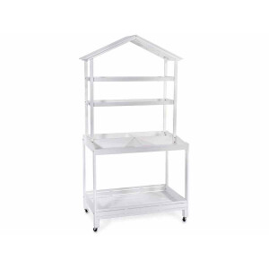 Raft tip expozor lemn alb 100x60x194 cm