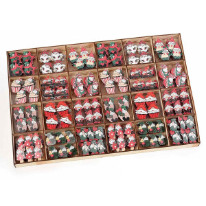Set 228 ornamente brad Craciun cu clips cm 3,5 x 4 H