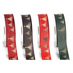 Set 4 panglici Christmas textil multicolor 25 mm x 10 m