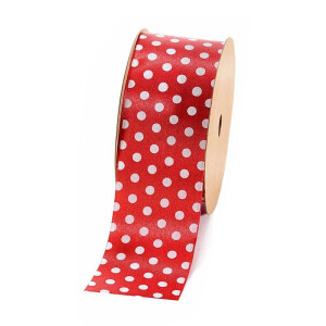 Rola panglica Craciun textil alb rosu 3 m x 4 cm