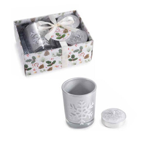 Set 2 lumanari, candela, Craciun in cutie cadou  BM Ø 5 x 6 H
