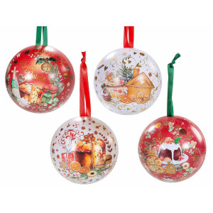 Set 12 globuri brad Craciun metal Christmas Delights 9 cm