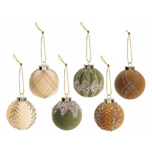 Set 12 globuri brad Craciun sticla multicolora Ø 7,5 cm