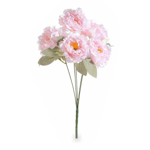 Buchet Bujori artificiali roz verzi 47 cm