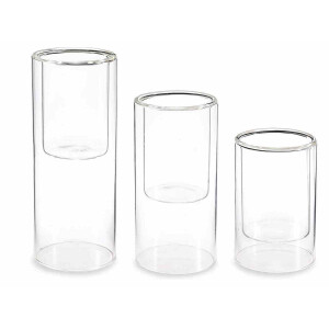 Set 3 vaze sticla 10x25 cm, 10x20 cm, 10x15 cm