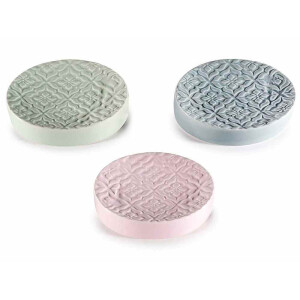 Set 3 savoniere ceramica multicolora cm 12 x 9 x 3 H