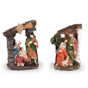 Set 2 figurine religioase polirasina multicolora 12x6x15.5 cm