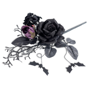 Floare Hallowwen textil negru violet cm 42 H 