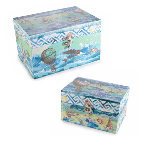 Set 2 cutii lemn Box 20x14x12 cm, 16x11x9 cm