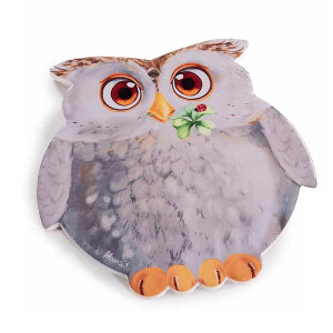 Suport vase fierbinti pluta ceramica Bufnita cm 16 x 16 H