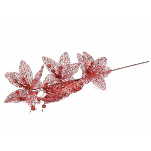 Crenguta artificiala Craciunite rosii 76 cm