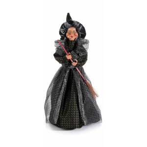 Figurina Halloween Vrajitoare Befana cu recipient pentru dulciuri cm 21x22x46 H
