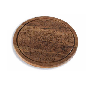Platou servire lemn acacia maro Ø 25 cm