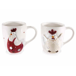 Set 4 cani ceramica multicolora Gaini 9x10.5 cm, 400 ml