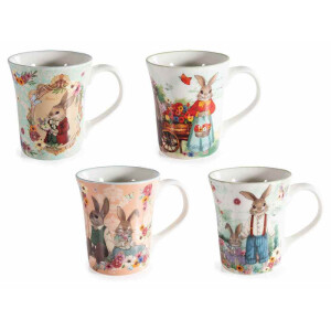 Set 4 cani Paste portelan multicolor Ø 9 cm x 10,5 H, 350 ml