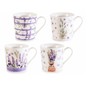 Set 8 cani portelan Lavanda 9x9 cm, 350 ml