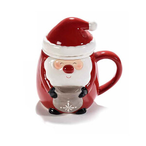 Cana ceramica cu infuzor model Mos Craciun Ø 8x8/14 cm