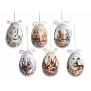 Set 6 oua Paste plastic multicolor Ø 6,5 cm x 9,5 H