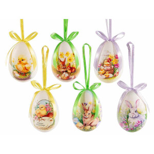 Set 18 oua decorative Paste plastic multicolor 5x3.5x7.5 cm