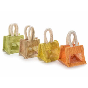 Set 12 gentute iuta multicolora 9x9x14.5 cm