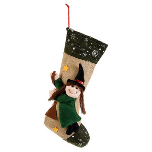 Ciorap decorativ Befana textil multicolor cm 20 x 37 H