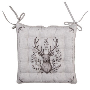 Set 2 perne scaun bumbac bej gri Ren 40x40x4 cm