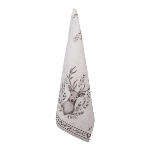 Set 3 prosoape bucatarie bumbac bej gri Ren 50x70 cm