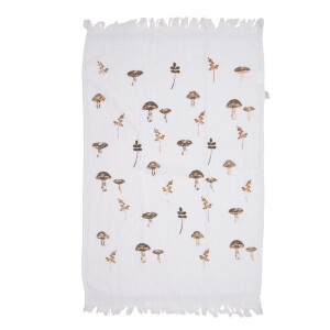 Prosop de maini si fata bumbac alb maro Ciupercute 40x66 cm