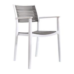 Scaun stivuibil alb gri-maro Herta 58x56.5x85.5 cm