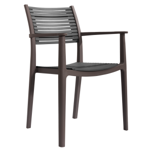 Scaun stivuibil gri-maro Herta 58x56.5x85.5 cm