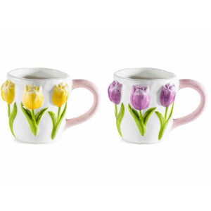 Set 2 cani ceramica Lalele Ø 9 cm x 9,5 H, 350 ml