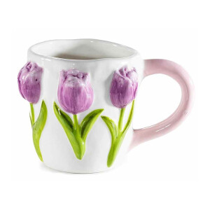 Cana ceramica Lalele mov Ø 9 cm x 9,5 H, 350 ml