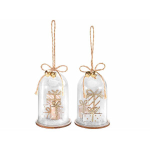 Set 8 ornamente brad Craciun 6.5x10 cm